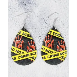 1Pair Halloween Scary Print Drop Earrings