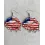 1Pair Independence Day Flag Lip Shaped Hook Earrings