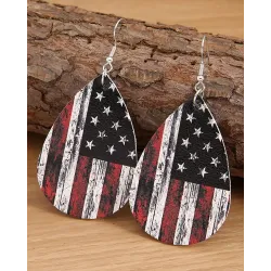 1Pair Independence Day Vintage Flag Waterdrop Earrings