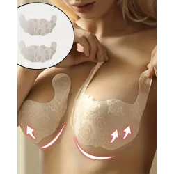 1Pair Lace Strapless Disposable Invisible Lifting Anti-Slip Stick-On Nipple Pasties