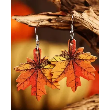 1Pair Maple Leaf Drop Earrings