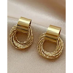 1Pair Minimalist Geometric Layered Earring