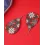 1Pair Plaid Christmas Snowflake Waterdrop Hook Earrings