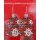 1Pair Plaid Christmas Snowflake Waterdrop Hook Earrings