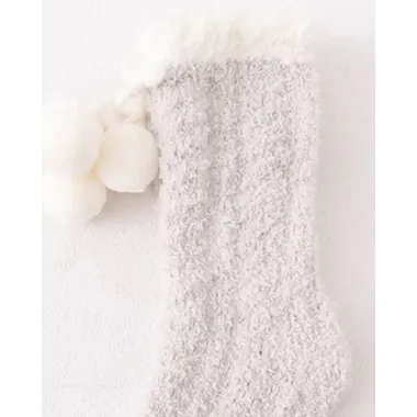 1Pair Pom Pom Fuzzy Thermal Socks