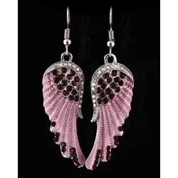 1Pair Rhinestone Angel Wings Dangle Earrings Fine Jewelry