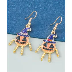 1Pair Rhinestone Decor Halloween Drop Earrings