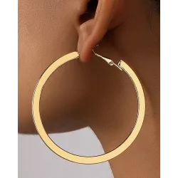 1Pair Simple Trendy Hoop Earrings