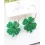 1Pair St. Patrick's Day Glitter Clover Hoop Earrings