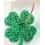 1Pair St. Patrick's Day Glitter Clover Hoop Earrings