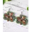 1Pair St. Patrick's Day Green Clover Leopard Earrings