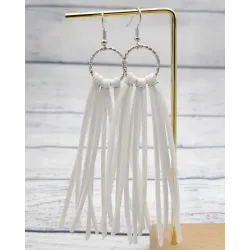 1Pair Tassel Design Hollow Out Hook Earrings