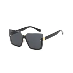 1Pair Trendy Leopard Square Rimless Sunglasses