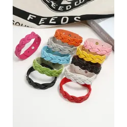 1pc Braided PU Leather Bracelet