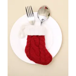 1pc Christmas Braided Sock Dining Home Decor