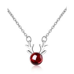 1pc Christmas Elk Shaped Pendant Necklace