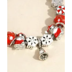 1pc Christmas Tree Berry Santa Clause Snowflake Beaded Gift Bracelet