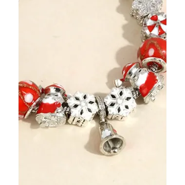 1pc Christmas Tree Berry Santa Clause Snowflake Beaded Gift Bracelet