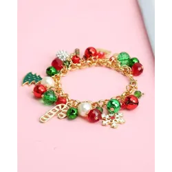 1pc Christmas Tree Jingle Bell Snowflakes Chain Bracelet