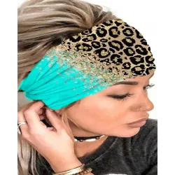 1pc Contrast Leopard Print Yoga Sports Wide Headband