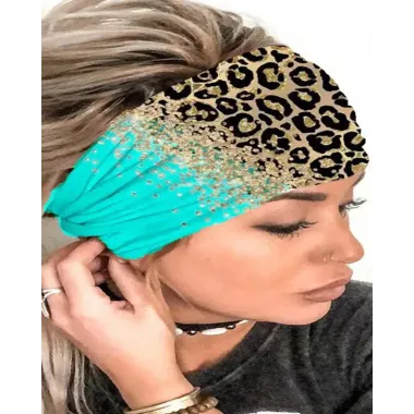 1pc Contrast Leopard Print Yoga Sports Wide Headband