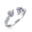 1pc Double Heart Faux Zircon Opening Ring