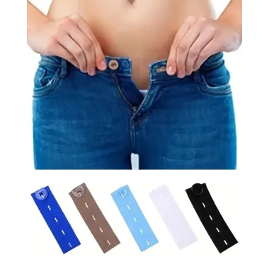 1pc Elastic Buttoned Adjustable Waist Extender