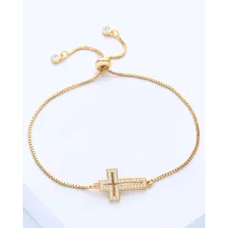 1pc Hollow Out Cross Pattern Tassel Bracelet