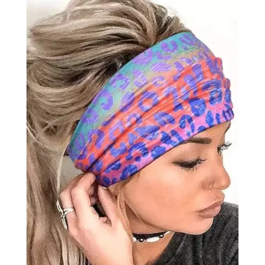 1pc Leopard Print Ombre Sports Wide Headband