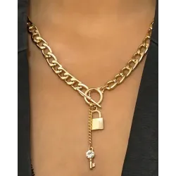 1pc Lock Pendant Chain Necklace