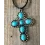 1pc Turquoise Cross Pendant Necklace