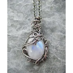 1pc Vintage Moonstone Pendant Necklace