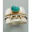 1pc Women's Jewelry Retro Ethnic Metal Turquoise Beaded Ring