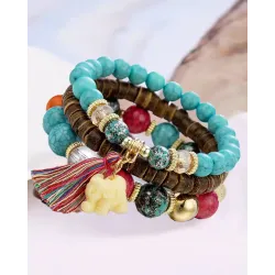 1pcs Bohemian Turquoise Beaded Multi-layer Bracelet