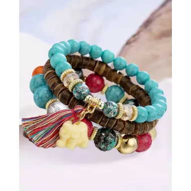 1pcs Bohemian Turquoise Beaded Multi-layer Bracelet