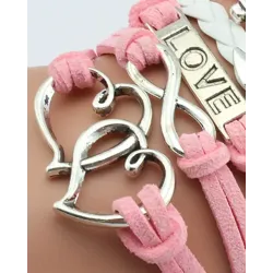 1pcs Double Heart Anchor Love Pattern Multi-layer Bracelet