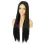 28 Inches Long Straight Lace Front Wig Synthetic Black Wig Glueless Lace Natural Looking Wigs