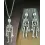 2PCS Halloween Skeleton Pendant Necklace & Hook Earrings Jewelry Set