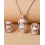 2PCS Square Opal Trendy Pendant Necklace & Earrings Jewelry Set