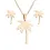 2pcs Coconut Tree Shaped Pendant Necklace & Earrings Jewelry Set