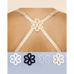 4pcs Anti-Slip Invisible Bra Strap Holder Floral Shaped Bra Strap Buckle Clips Set