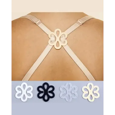 4pcs Anti-Slip Invisible Bra Strap Holder Floral Shaped Bra Strap Buckle Clips Set