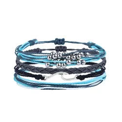 4pcs Bohemian Colorful Braided Beaded Clan Bracelets