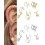 5pcs Minimalist Non-Piercing Cartilage Clip Cross Helix Ear Cuffs Set