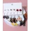 6Pairs Halloween Pumpkin Witch Cat Lip Pattern Dangle Earrings Set