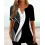 Abstract Print Colorblock Buttoned T-shirt