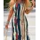 Abstract Print Striped Sleeveless Maxi Dress