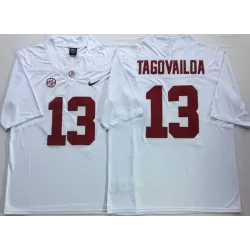 Alabama Crimson Tide 13 Tua Tagovailoa White Nike College Football Jersey (1)