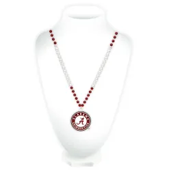 Alabama Crimson Tide Beads with Medallion Mardi Gras Style