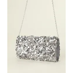 Allover Sequin Chain Strap Shoulder Bag